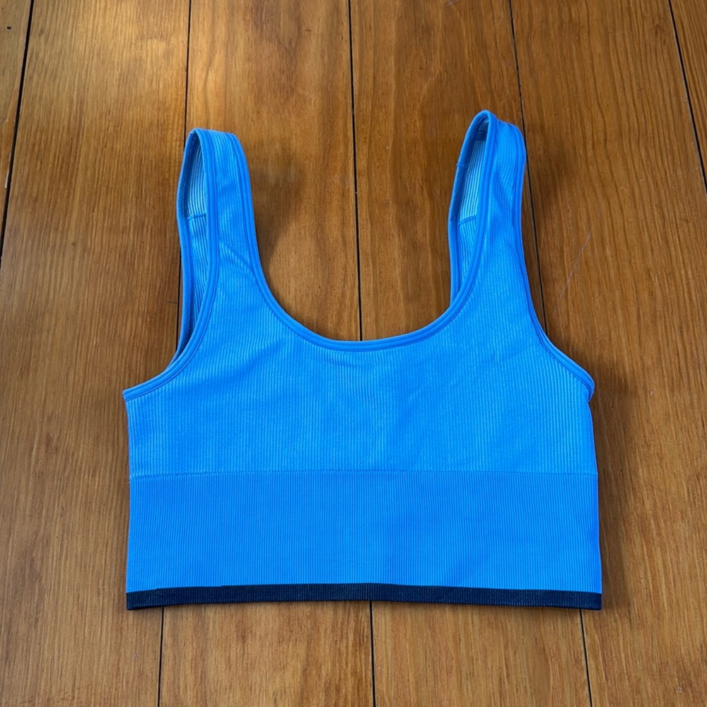 Outdoor Voices Ribbed Blue Bra sz S